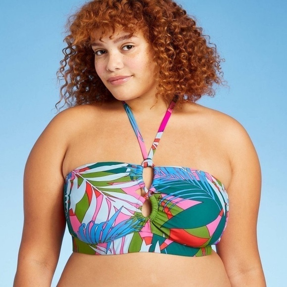 Xhilaration juniors plus size tropical bandeau swim bikini top NWT - Picture 3 of 10